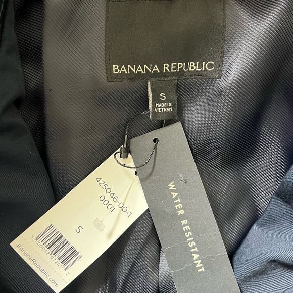 Banana Republic Classic Water Resistant Trench Coat Navy Blue Size Small - Picture 9 of 10